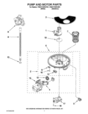 PUMP AND MOTOR PARTS Diagram and Parts List for 7WDT770PAYM1  Whirlpool Dishwasher