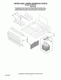 UPPER AND LOWER DISHRACK PARTS Diagram and Parts List for KUDD03DTPA1  KitchenAid Dishwasher