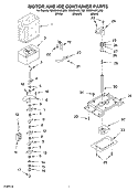 MOTOR AND ICE CONTAINER PARTS Diagram and Parts List for GD5SHAXLT02  Whirlpool Refrigerator