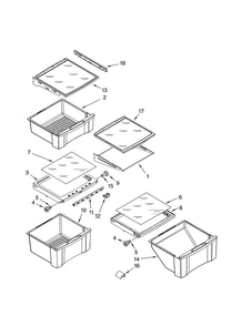 Refrigerator Shelf Diagram and Parts List for GS6NHAXVB04  Whirlpool Refrigerator