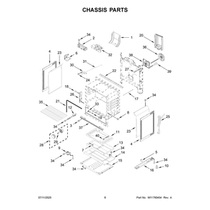 Chassis Parts Diagram and Parts List for WFGS5730SZ0  Whirlpool Range
