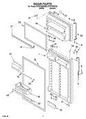 DOOR Diagram and Parts List for ET8FTEXKT02  Whirlpool Refrigerator
