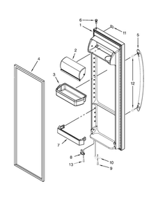 Refrigerator Door Parts Diagram and Parts List for WRS325FDAD02  Whirlpool Refrigerator