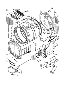Bulkhead Parts Diagram and Parts List for CDG8990XW1  Whirlpool Dryer