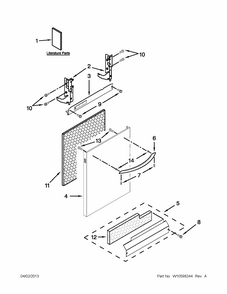 Door And Panel Parts Diagram and Parts List for 66515693K211  Kenmore Dishwasher