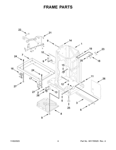 Frame Parts Diagram and Parts List for GACP15XXMG5  Whirlpool Trash Compactor