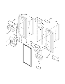 Refrigerator Door Parts Diagram and Parts List for KRFF302EBL00  KitchenAid Refrigerator