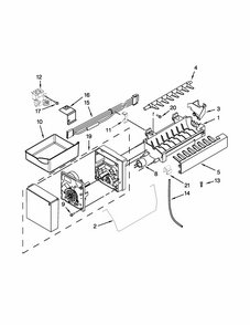 Ice Maker Diagram and Parts List for 59672009015  Kenmore Refrigerator