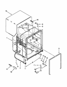 Tub And Frame Parts Diagram and Parts List for 66513283K113  Kenmore Dishwasher