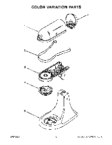 Color Variation Parts Diagram and Parts List for 5KSM165PSCKG0  KitchenAid Mixer