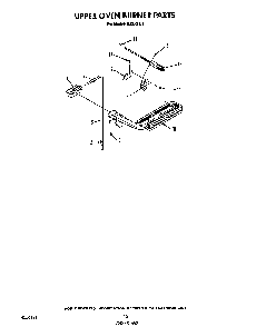 Upper Oven Burner Diagram and Parts List for H8858*1  Roper Range
