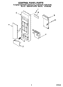 CONTROL PANEL PARTS Diagram and Parts List for KCMS185JBL4  KitchenAid Microwave