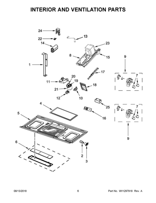 Interior And Ventilation Parts Diagram and Parts List for WMH54521HS2  Whirlpool Microwave