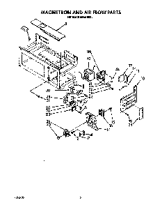 Magnetron And Air Flow Diagram and Parts List for MHE10RX0  Roper Microwave