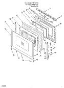 DOOR Diagram and Parts List for GS395LEHS7  Whirlpool Range