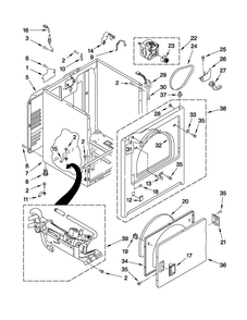 Cabinet Parts Diagram and Parts List for 110C71182011  Kenmore Dryer