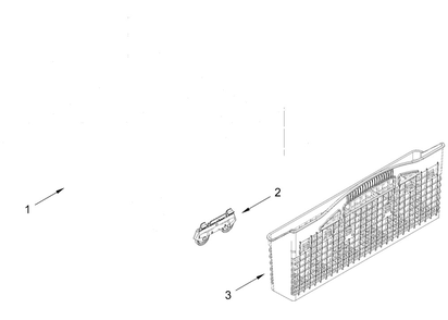 Lower Rack Parts Diagram and Parts List for ADFS2524RZ0  Whirlpool Dishwasher