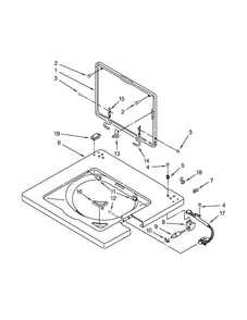 Washer Top And Lid Parts Diagram and Parts List for 7MWGT3300EQ0  Whirlpool Washer Dryer Combo