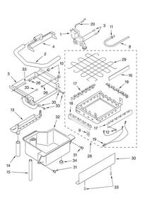 Evaporator Ice Cutter Grid And Water Parts Diagram and Parts List for 10689482998  Kenmore Ice Maker