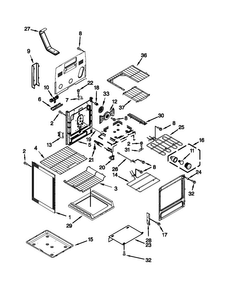 Chassis Parts Diagram and Parts List for KERS303BWH1  KitchenAid Range