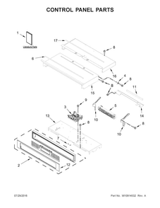 Control Panel Parts Diagram and Parts List for KOST100ESS01  KitchenAid Wall Oven