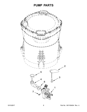 05 - PUMP PARTS Diagram and Parts List for MVWB765FW2  Whirlpool Washer