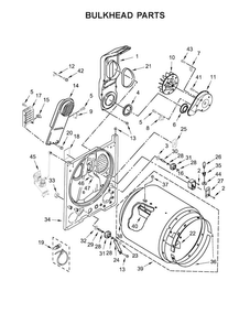 Bulkhead Parts Diagram and Parts List for WED7300DW1  Whirlpool Dryer