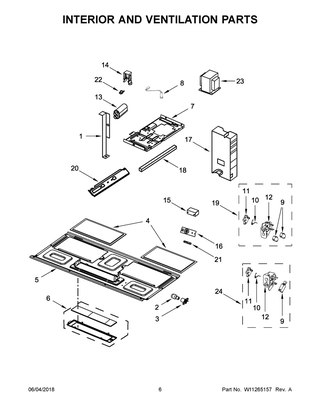 Interior And Ventilation Parts Diagram and Parts List for UMV1160CB6  Whirlpool Microwave