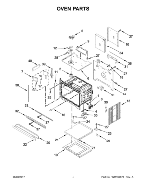 03 - OVEN PARTS Diagram and Parts List for WODA7EC0HZ00  Whirlpool Wall Oven