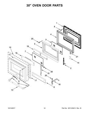 08 - 30" OVEN DOOR PARTS Diagram and Parts List for JGRP548WP02  Whirlpool Range