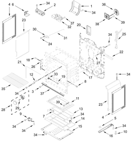 Chassis Parts Diagram and Parts List for WFGS5030RB0,WFGS5030RW0  Whirlpool Range