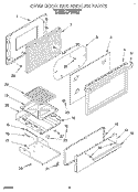 OVEN DOOR AND BROILER Diagram and Parts List for SF305BEWQ0  Whirlpool Range