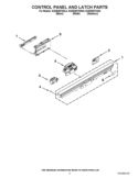 CONTROL PANEL AND LATCH PARTS Diagram and Parts List for KUDE60FXBL4  KitchenAid Dishwasher