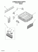 LOWER RACK PARTS Diagram and Parts List for KUDE70CVSS1  KitchenAid Dishwasher