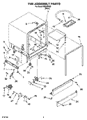 TUB ASSEMBLY PARTS Diagram and Parts List for IRD4700Q0  Inglis Dishwasher