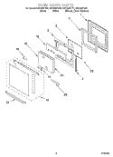 OVEN DOOR Diagram and Parts List for GSC308PJQ2  Whirlpool Microwave Oven Combo