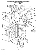 CONTROLS AND REAR PANEL PARTS Diagram and Parts List for 1CWTW5520SQ0  Whirlpool Washer