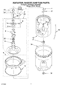 AGITATOR, BASKET AND TUB Diagram and Parts List for LSN1000KQ0  Whirlpool Washer