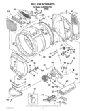 BULKHEAD PARTS Diagram and Parts List for 3LWED5500YW0  Whirlpool Dryer