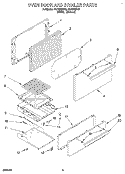 OVEN DOOR AND BROILER Diagram and Parts List for FGP300BW2  Roper Range