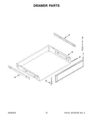 Drawer Parts Diagram and Parts List for KFEG500EBS3  Whirlpool Range