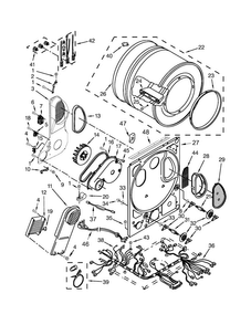 Dryer Bulkhead Parts Diagram and Parts List for 11081422510  Kenmore Washer Dryer Combo
