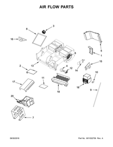 Air Flow Parts Diagram and Parts List for WMH73521CS4  Whirlpool Microwave