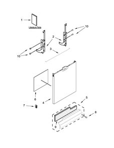 Door And Panel Parts Diagram and Parts List for IUD7070DS3  Whirlpool Dishwasher