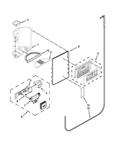 Dispenser Parts Diagram and Parts List for GSC25C6EYY03  Whirlpool Refrigerator