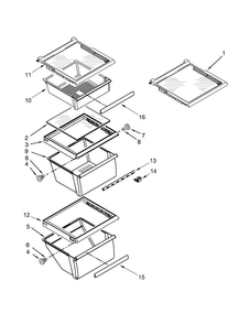 Refrigerator Shelf Parts Diagram and Parts List for 10651799412  Kenmore Refrigerator