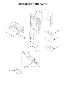 Dispenser Front Parts Diagram and Parts List for KFIV29PCMS02  KitchenAid Refrigerator