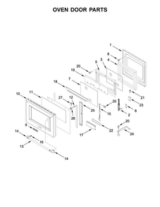 Oven Door Parts Diagram and Parts List for KDRS407VSS05  KitchenAid Range