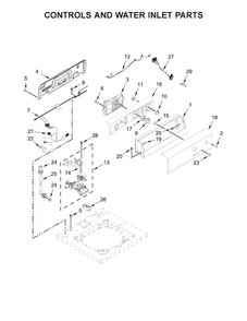 Controls And Water Inlet Parts Diagram and Parts List for CAE2795FQ0  Whirlpool Washer