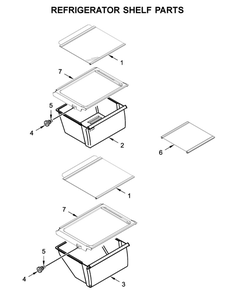 Refrigerator Shelf Parts Diagram and Parts List for WRS315SDHZ04  Whirlpool Refrigerator